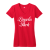 Lincoln Park Chicago the Chi neighborhood women's shirt red Chitown Clothing Bandwagon Champs