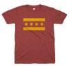 Chicago Flag tshirt maroon and gold | Bandwagon Champs