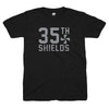 35th and Shields black pinwheel tshirt | Bandwagon Champs
