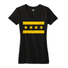 Chicago Flag vneck shirt women's black and yellow | Bandwagon Champs
