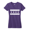 Chicago Flag v-neck tshirt women's purple and white | Bandwagon Champs