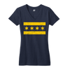 Chicago Flag vneck shirt women's navy blue and yellow | Bandwagon Champs