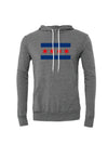 Chicago Flag Lightweight Hoodie Gray, Blue and Red